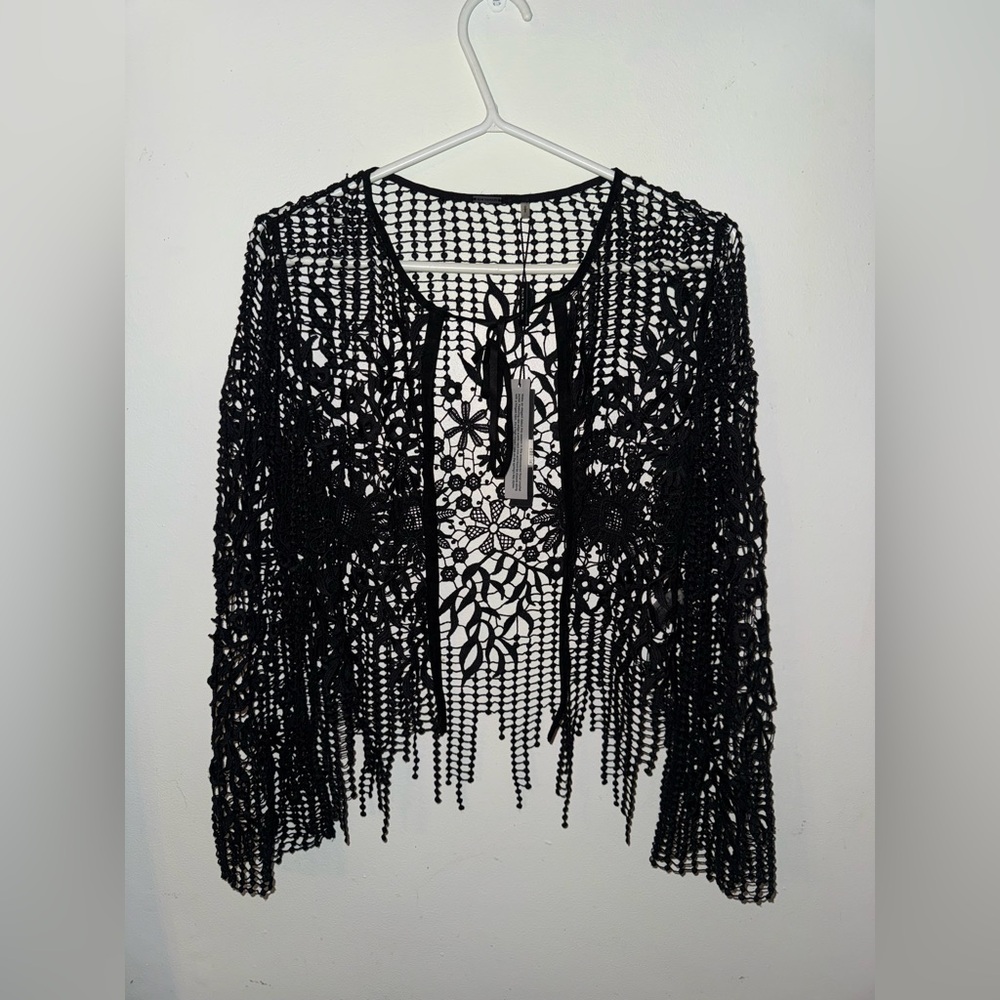 NWT Elie Tahiri SILAS Floral Crocheted Jacket Size M